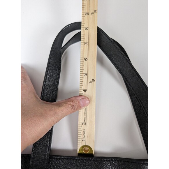 B. Makowsky Leather Handbag Black Large Interior and Exterior Pockets Snap - Picture 12 of 15